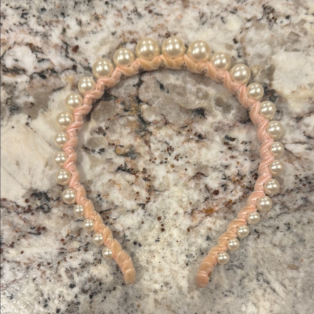 Lele Sadoughi Pink Pearl Headband